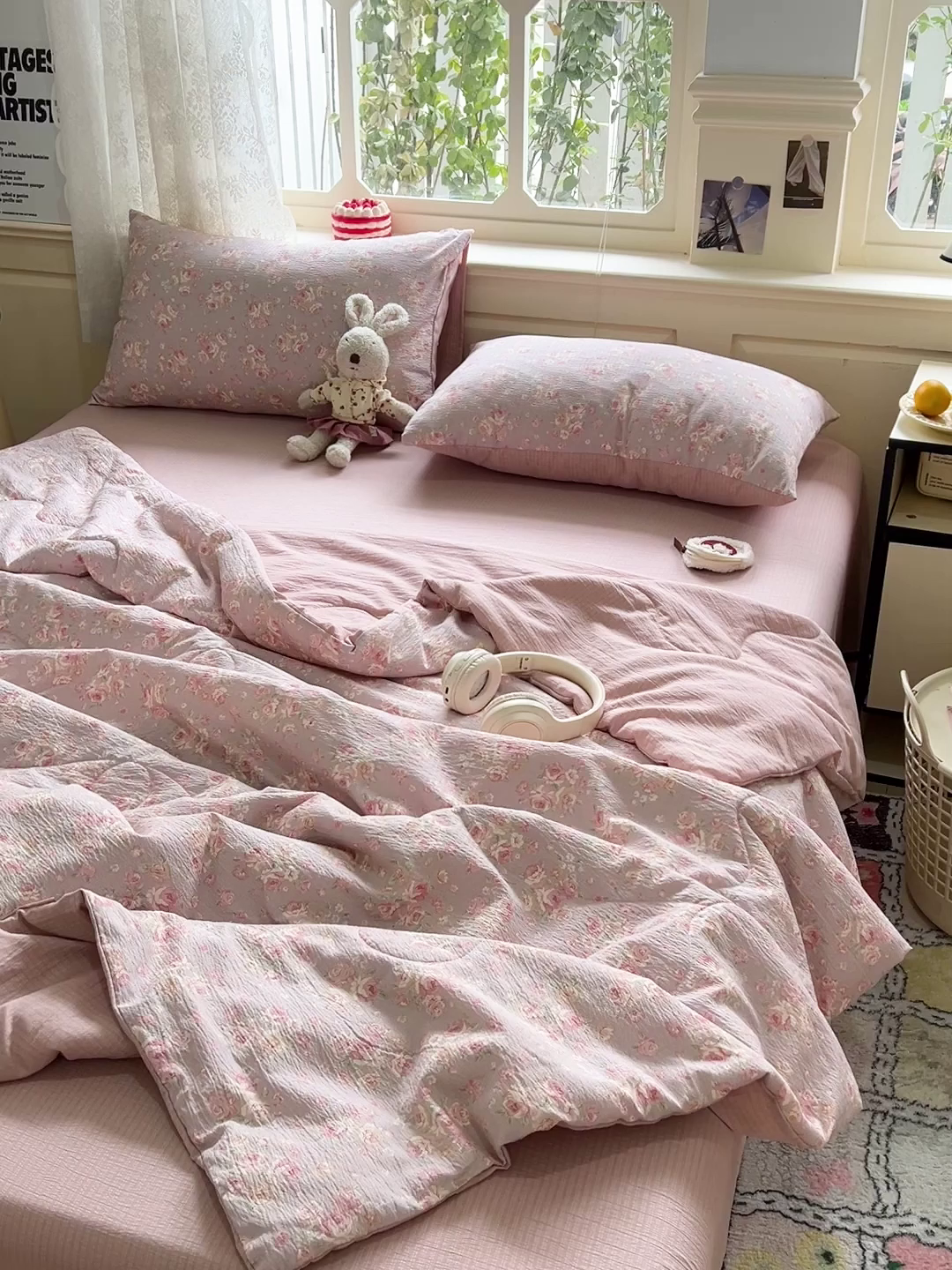 91家纺网 家纺一手货源 找家纺 一比一家纺 2025新款云感皱皱纱简单款夏被夏凉被空调被四件套 露丝