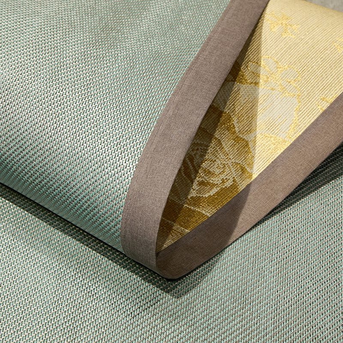 91家纺网 家纺一手货源 找家纺 绒艺席业 2025新款抗菌刺绣凉感冰藤席 腊肠狗-松木绿