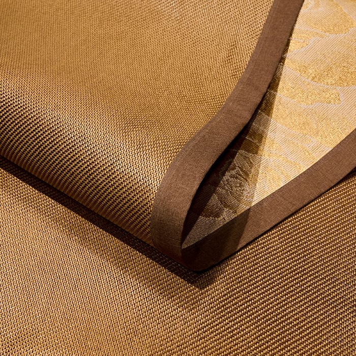 91家纺网 家纺一手货源 找家纺 绒艺席业 2025新款抗菌刺绣凉感冰藤席 腊肠狗-优雅金