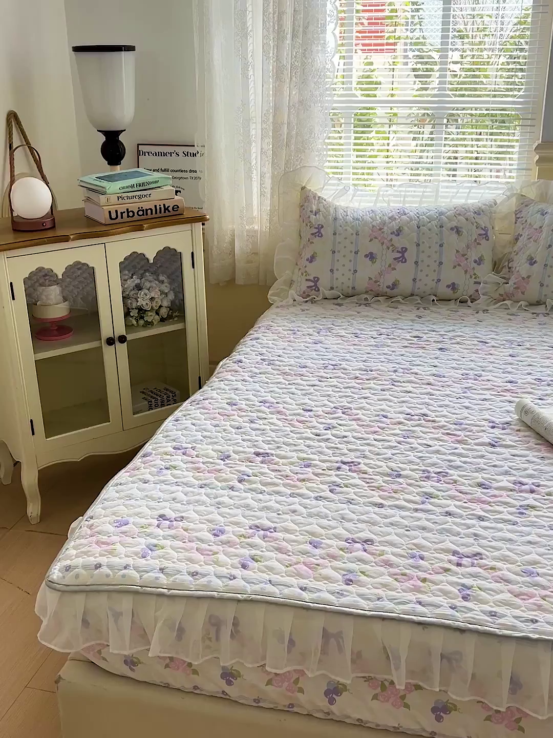 91家纺网 家纺一手货源 找家纺 艾橙家纺 2025新款雪纺花边加棉床笠款单品四件套-单床笠 半旧时光