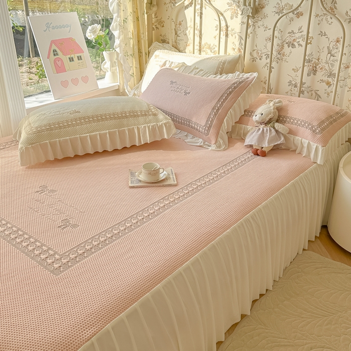 91家纺网 家纺一手货源 找家纺 繁花家居 2025新款冰岛赋能凉席席子凉席三件套-蝴蝶公主 蝴蝶公主-粉