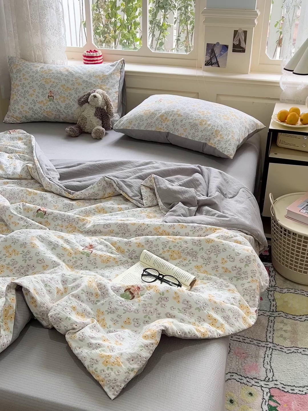 91家纺网 家纺一手货源 找家纺 一比一家纺 2025新款云感皱皱纱简单款夏被夏凉被空调被四件套 妮可