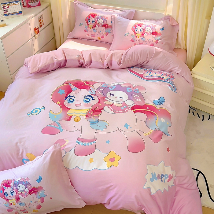 91家纺网 家纺一手货源 找家纺 （总）浩诚 2025新款原创IP奈奈米全棉四件套-有作品登记证书