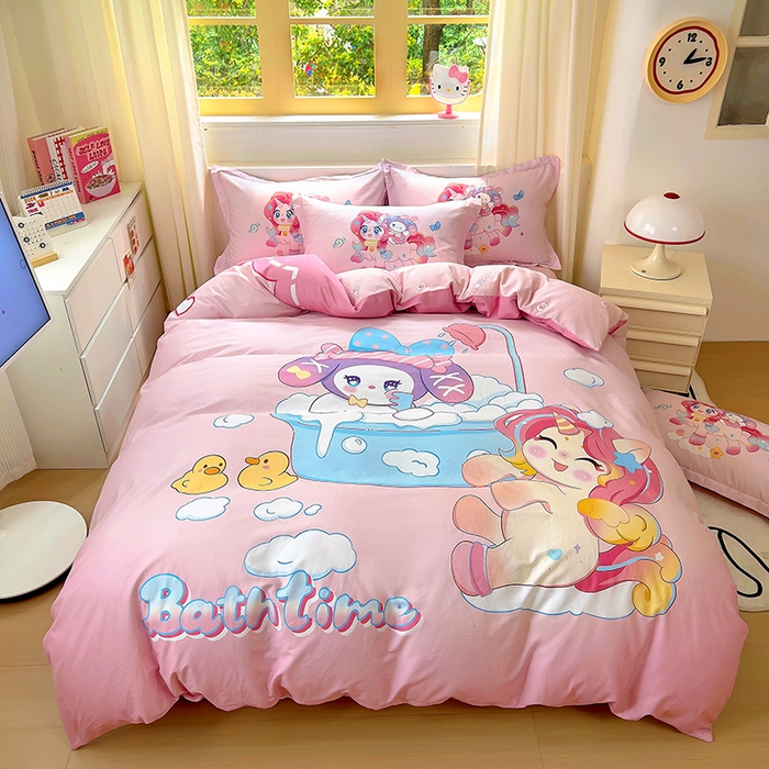 91家纺网 家纺一手货源 找家纺 浩诚 2025新款原创IP奈奈米全棉四件套-有作品登记证书 淘气宝莉