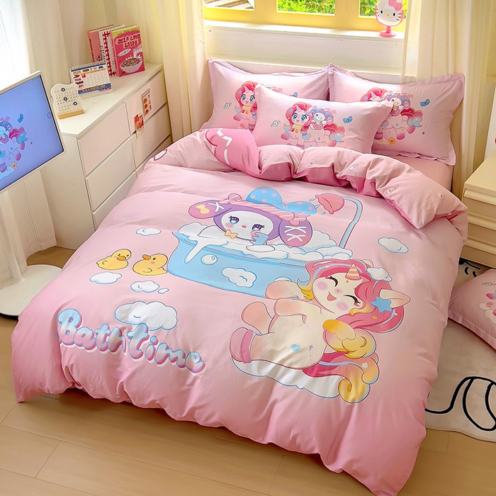 91家纺网 家纺一手货源 找家纺 浩诚 2025新款原创IP奈奈米全棉四件套-有作品登记证书 淘气宝莉