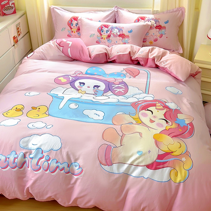 91家纺网 家纺一手货源 找家纺 浩诚 2025新款原创IP奈奈米全棉四件套-有作品登记证书 淘气宝莉