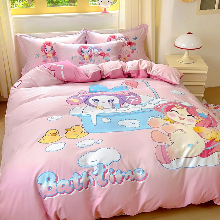 91家纺网 家纺一手货源 找家纺 浩诚 2025新款原创IP奈奈米全棉四件套-有作品登记证书 淘气宝莉