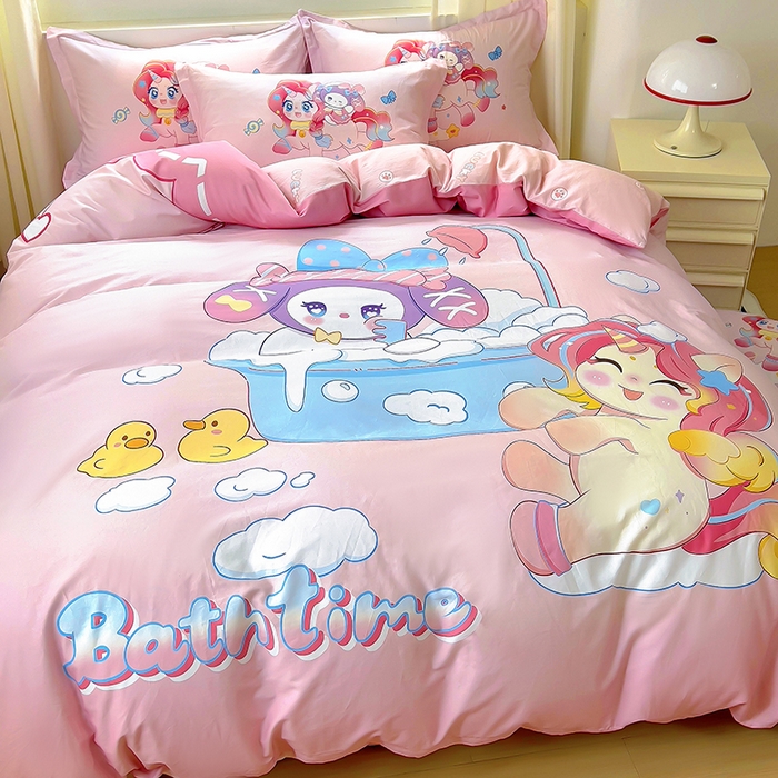 91家纺网 家纺一手货源 找家纺 浩诚 2025新款原创IP奈奈米全棉四件套-有作品登记证书 淘气宝莉