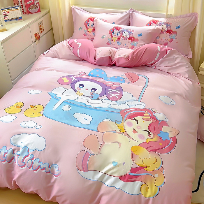 91家纺网 家纺一手货源 找家纺 浩诚 2025新款原创IP奈奈米全棉四件套-有作品登记证书 淘气宝莉