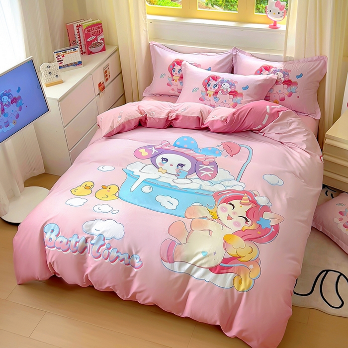 91家纺网 家纺一手货源 找家纺 浩诚 2025新款原创IP奈奈米全棉四件套-有作品登记证书 淘气宝莉