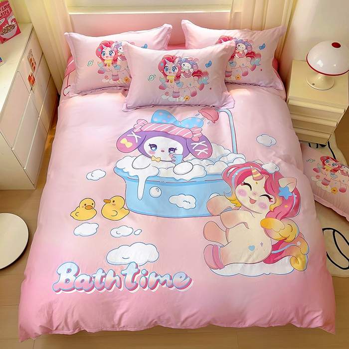 91家纺网 家纺一手货源 找家纺 浩诚 2025新款原创IP奈奈米全棉四件套-有作品登记证书 淘气宝莉