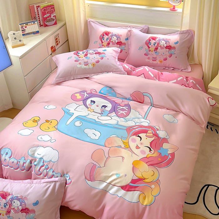 91家纺网 家纺一手货源 找家纺 浩诚 2025新款原创IP奈奈米全棉四件套-有作品登记证书 淘气宝莉