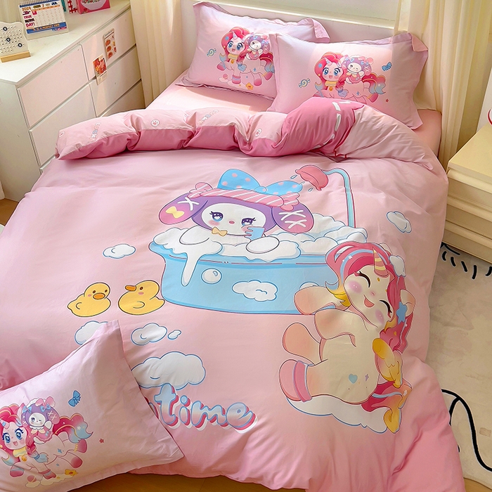 91家纺网 家纺一手货源 找家纺 浩诚 2025新款原创IP奈奈米全棉四件套-有作品登记证书 淘气宝莉