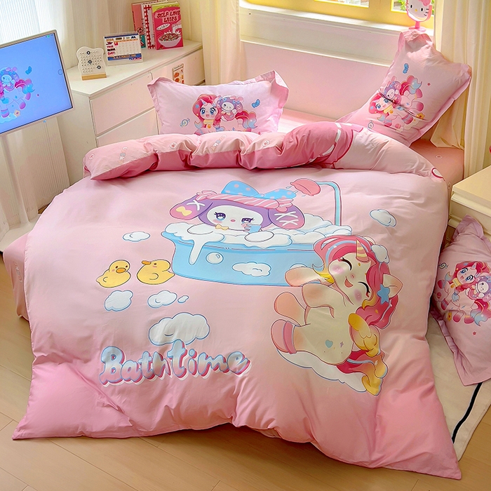 91家纺网 家纺一手货源 找家纺 浩诚 2025新款原创IP奈奈米全棉四件套-有作品登记证书 淘气宝莉