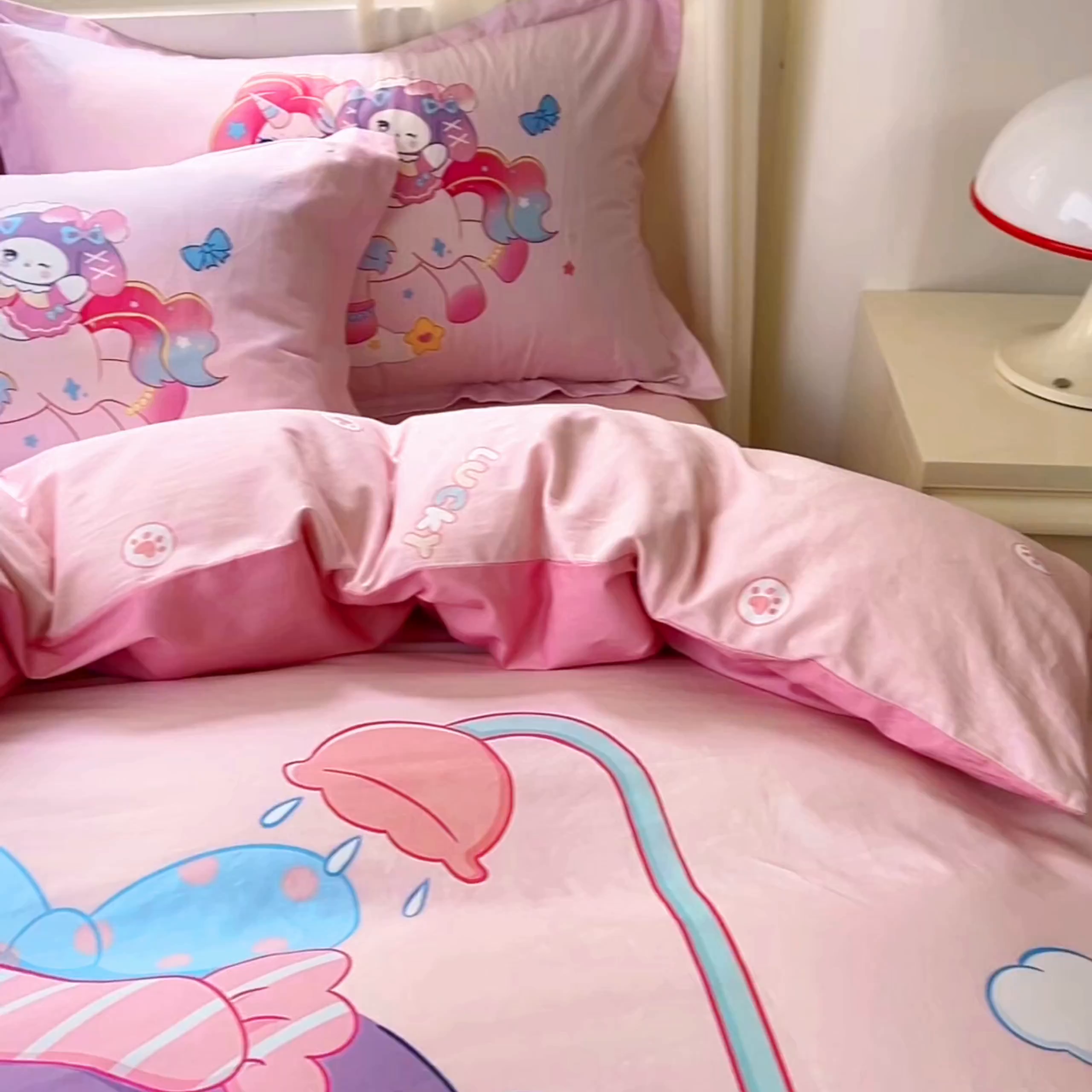 91家纺网 家纺一手货源 找家纺 浩诚 2025新款原创IP奈奈米全棉四件套-有作品登记证书 淘气宝莉