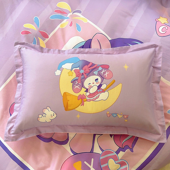 91家纺网 家纺一手货源 找家纺 浩诚 2025新款原创IP奈奈米全棉四件套-有作品登记证书 条纹宝莉