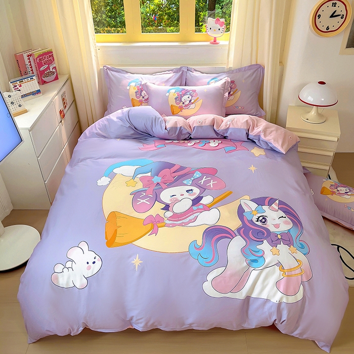 91家纺网 家纺一手货源 找家纺 浩诚 2025新款原创IP奈奈米全棉四件套-有作品登记证书 月亮宝贝