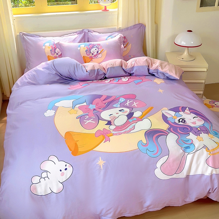 91家纺网 家纺一手货源 找家纺 浩诚 2025新款原创IP奈奈米全棉四件套-有作品登记证书 月亮宝贝