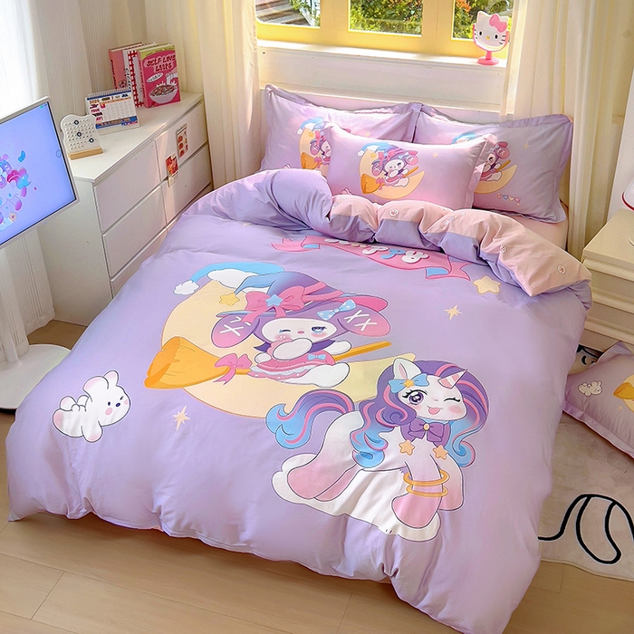 91家纺网 家纺一手货源 找家纺 浩诚 2025新款原创IP奈奈米全棉四件套-有作品登记证书 月亮宝贝