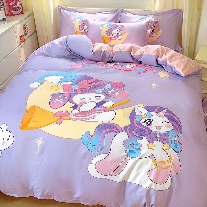 91家纺网 家纺一手货源 找家纺 浩诚 2025新款原创IP奈奈米全棉四件套-有作品登记证书 月亮宝贝