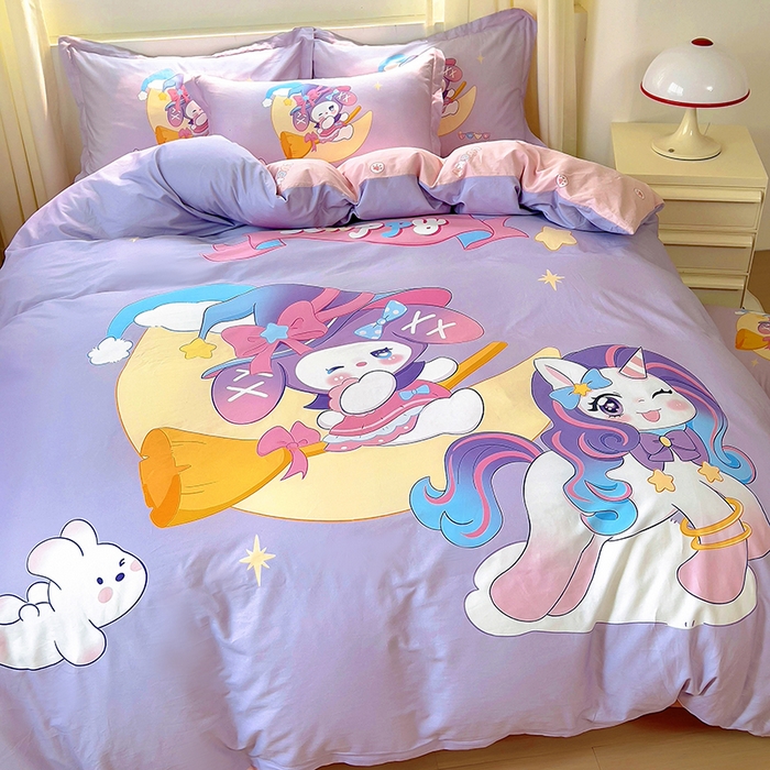 91家纺网 家纺一手货源 找家纺 浩诚 2025新款原创IP奈奈米全棉四件套-有作品登记证书 月亮宝贝