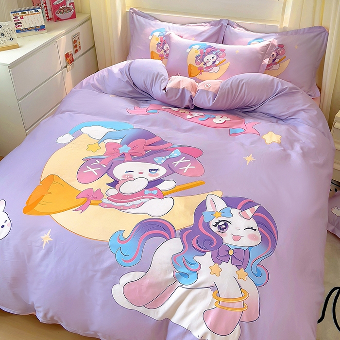 91家纺网 家纺一手货源 找家纺 浩诚 2025新款原创IP奈奈米全棉四件套-有作品登记证书 月亮宝贝