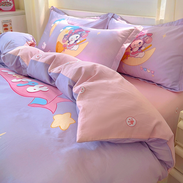 91家纺网 家纺一手货源 找家纺 浩诚 2025新款原创IP奈奈米全棉四件套-有作品登记证书 月亮宝贝