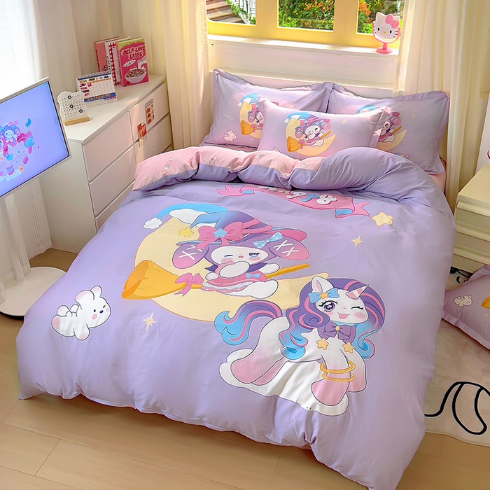 91家纺网 家纺一手货源 找家纺 浩诚 2025新款原创IP奈奈米全棉四件套-有作品登记证书 月亮宝贝