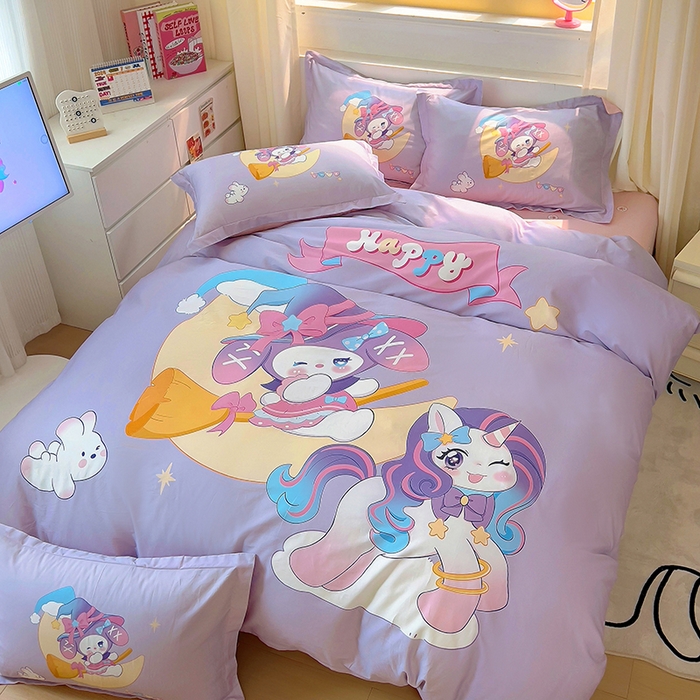 91家纺网 家纺一手货源 找家纺 浩诚 2025新款原创IP奈奈米全棉四件套-有作品登记证书 月亮宝贝