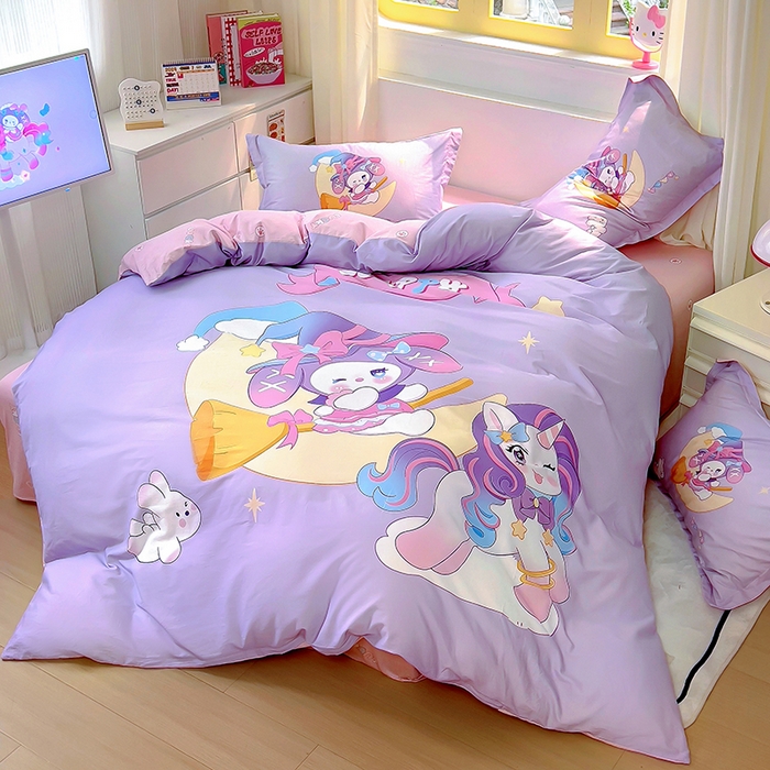 91家纺网 家纺一手货源 找家纺 浩诚 2025新款原创IP奈奈米全棉四件套-有作品登记证书 月亮宝贝