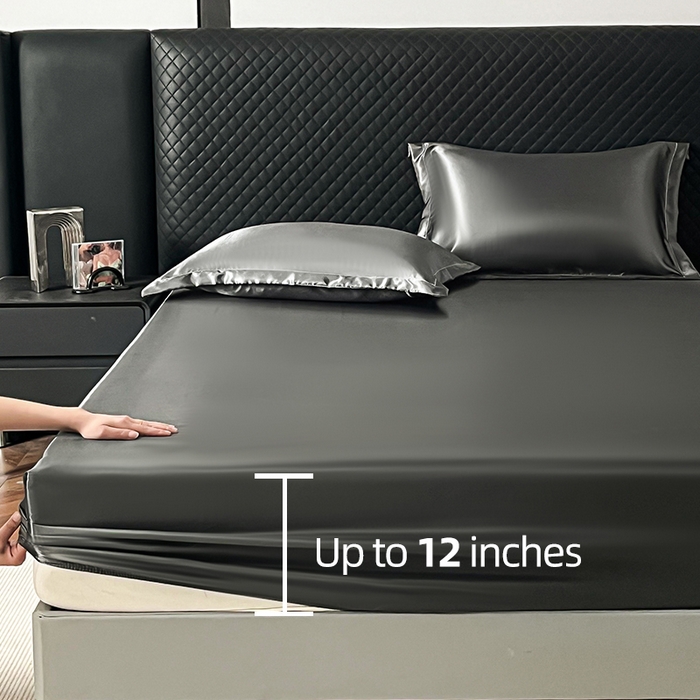 91家纺网 家纺一手货源 找家纺  2025外贸跨境电商亚马逊速卖通色丁单床笠三件套欧美尺寸多多跨境平台TEMU希音虾皮笠高30cm 色丁-深灰