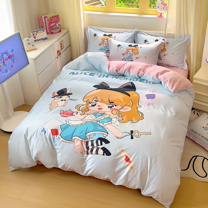 91家纺网 家纺一手货源 找家纺 浩诚 2025新款原创设计女孩全棉四件套 公主日记