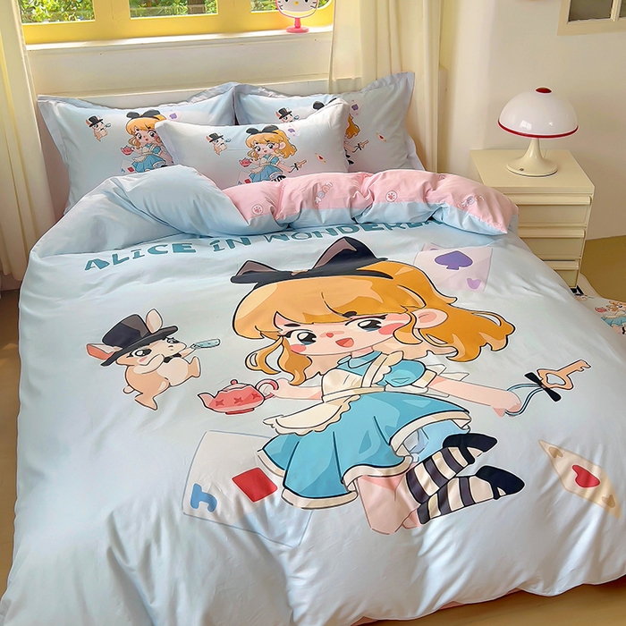 91家纺网 家纺一手货源 找家纺 浩诚 2025新款原创设计女孩全棉四件套 公主日记