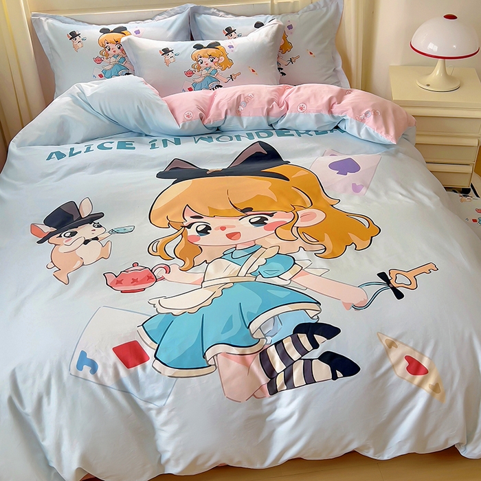 91家纺网 家纺一手货源 找家纺 浩诚 2025新款原创设计女孩全棉四件套 公主日记