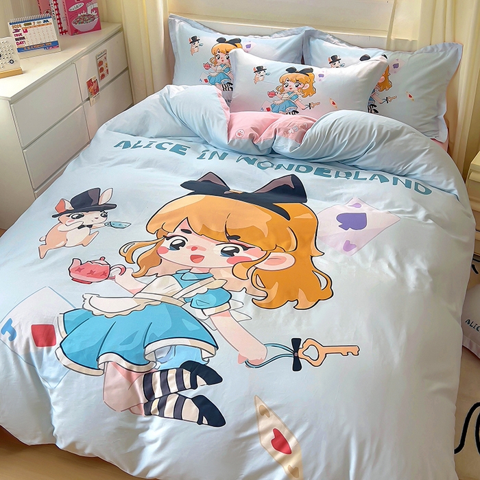 91家纺网 家纺一手货源 找家纺 浩诚 2025新款原创设计女孩全棉四件套 公主日记