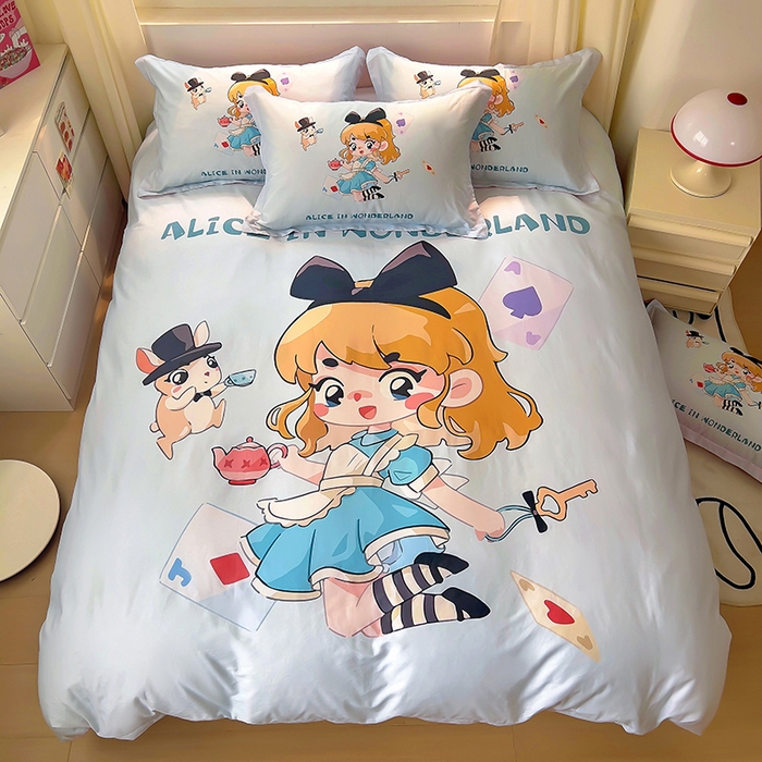 91家纺网 家纺一手货源 找家纺 浩诚 2025新款原创设计女孩全棉四件套 公主日记