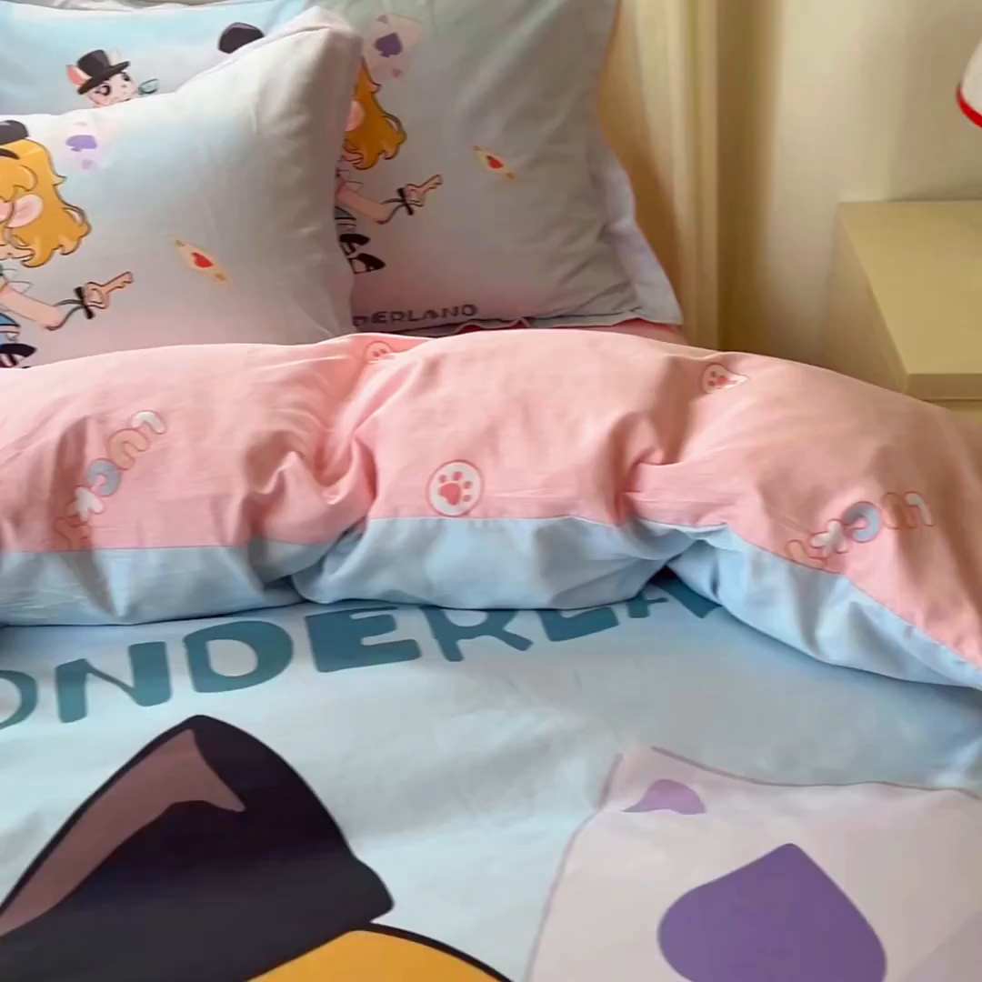 91家纺网 家纺一手货源 找家纺 浩诚 2025新款原创设计女孩全棉四件套 公主日记