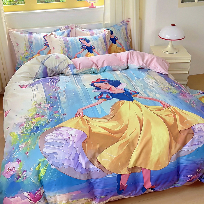 91家纺网 家纺一手货源 找家纺 浩诚 2025新款原创设计女孩全棉四件套 快乐宝贝