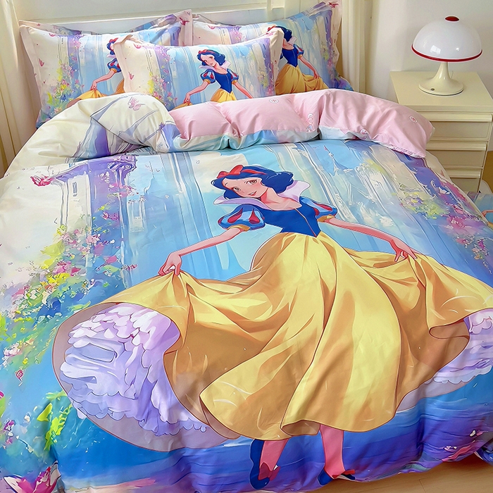 91家纺网 家纺一手货源 找家纺 浩诚 2025新款原创设计女孩全棉四件套 快乐宝贝