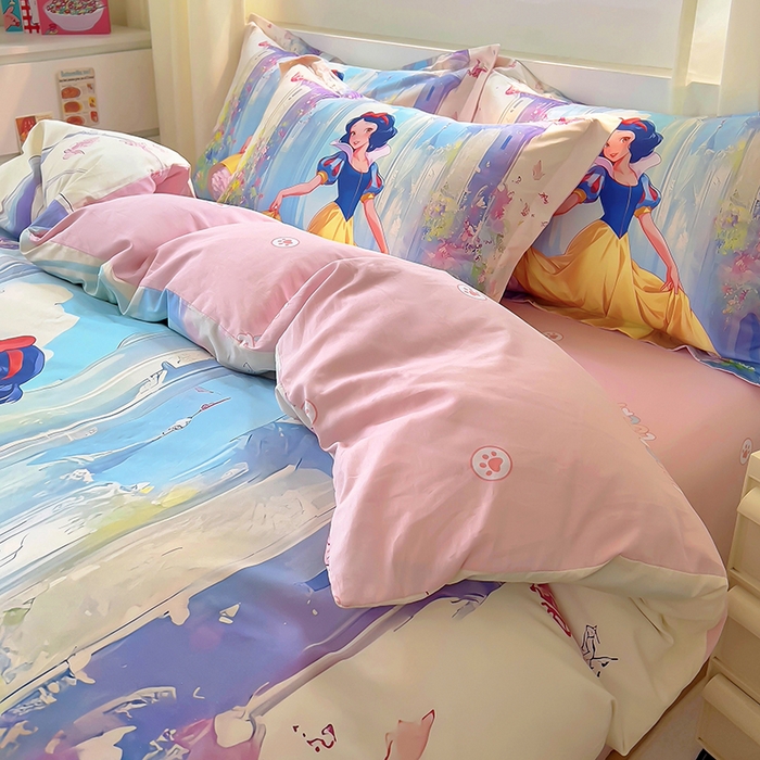 91家纺网 家纺一手货源 找家纺 浩诚 2025新款原创设计女孩全棉四件套 快乐宝贝