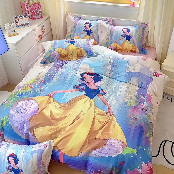 91家纺网 家纺一手货源 找家纺 浩诚 2025新款原创设计女孩全棉四件套 快乐宝贝