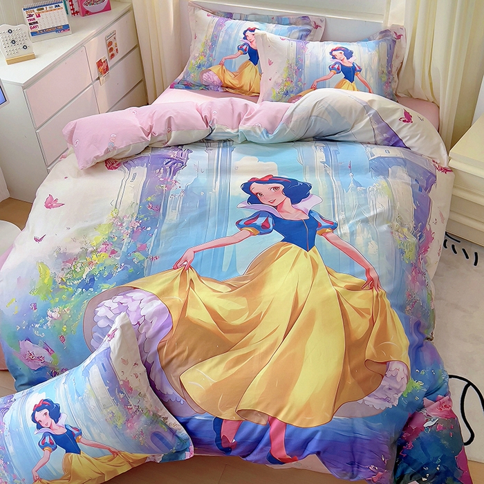 91家纺网 家纺一手货源 找家纺 浩诚 2025新款原创设计女孩全棉四件套 快乐宝贝