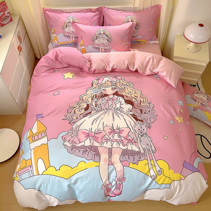 浩诚 2025新款原创设计女孩全棉四件套 甜心女孩