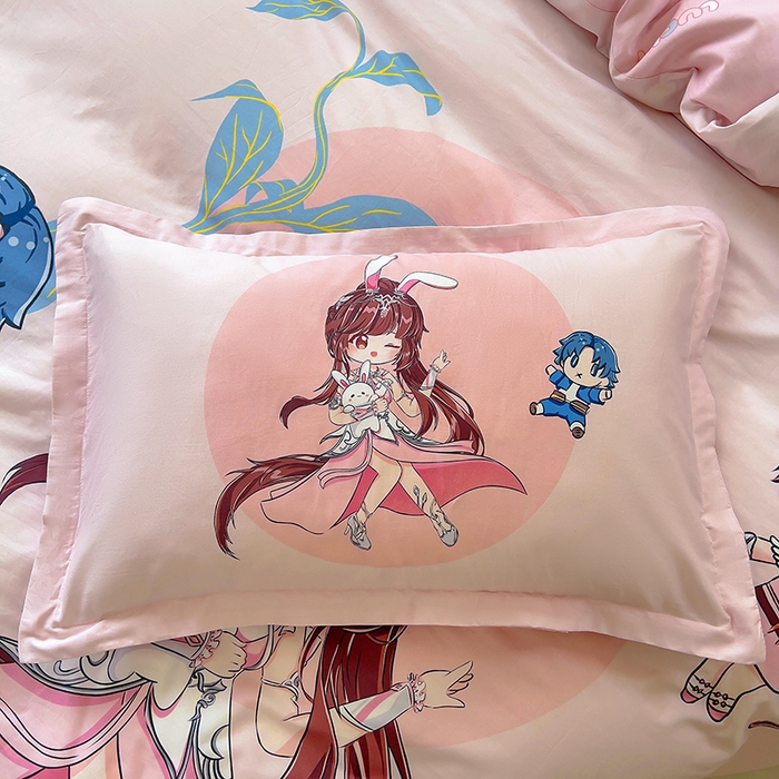 91家纺网 家纺一手货源 找家纺 浩诚 2025新款原创设计女孩全棉四件套 小兔女郎