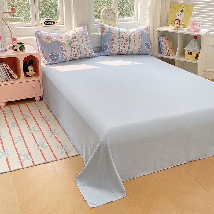 91家纺网 家纺一手货源 找家纺 思诺羽床笠 2025春夏新款小清新105克高克重水洗棉印花四件套 浪漫花园