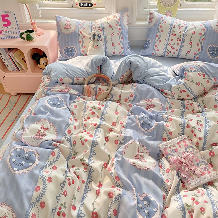 91家纺网 家纺一手货源 找家纺 （总）思诺羽床笠 2025春夏新款小清新105克高克重水洗棉印花四件套,七彩波点,甜蜜樱桃,蔷薇兔,顽皮熊,月影繁花,紫郁芳菲,斑点狗,春日,蝴蝶结,花园小兔,锦夏,可爱蘑菇,腊肠狗,浪漫花园,萌宠之家