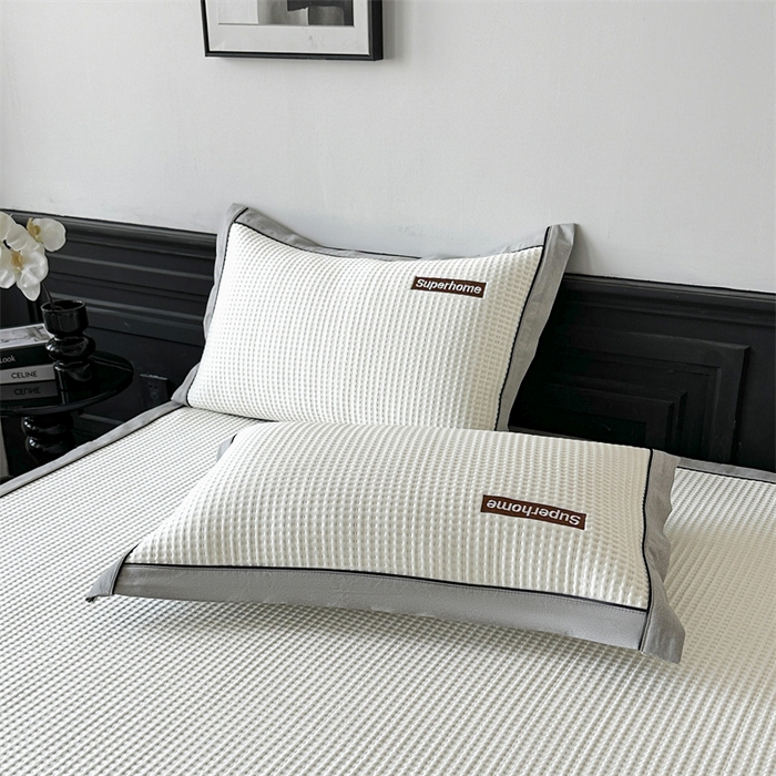 91家纺网 家纺一手货源 找家纺 笙意家纺 2025新款A类PE华夫格豆豆凉感软席-雅克系列 雅克-柔光白