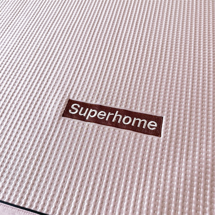 91家纺网 家纺一手货源 找家纺 笙意家纺 2025新款A类PE华夫格豆豆凉感软席-雅克系列 雅克-清新粉