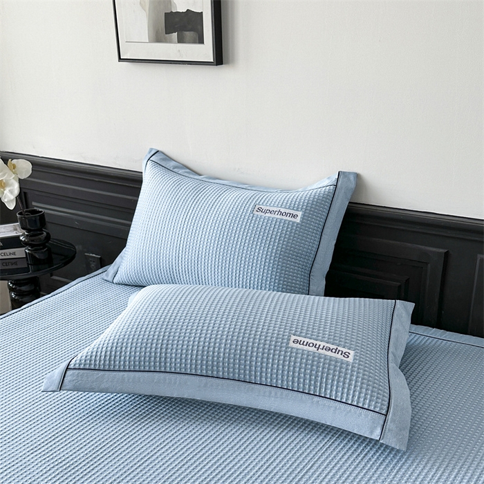 91家纺网 家纺一手货源 找家纺 笙意家纺 2025新款A类PE华夫格豆豆凉感软席-雅克系列 雅克-冰川绿