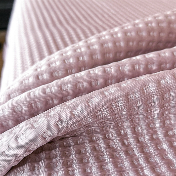 91家纺网 家纺一手货源 找家纺 笙意家纺 2025新款A类PE华夫格豆豆凉感软席-雅克系列 雅克-清新粉